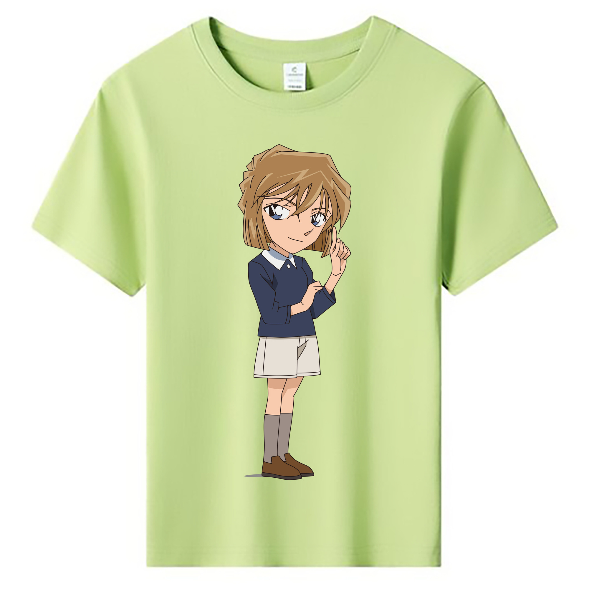 （画像用） 名探偵コナン 灰原 哀 はいばら あい Detective Conan Anita Hailey、Vi Graythorn Haibara Ai 綿100％キッズTシャツ（フロントプリント）